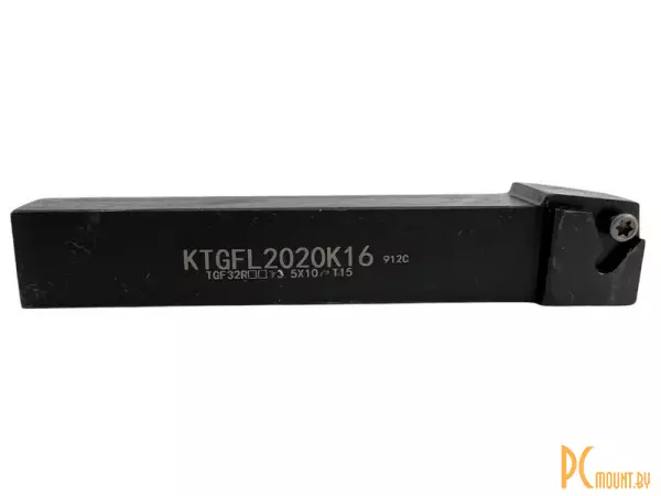 Резец токарный KTGFL2020K16, канавочный, левый, для наружного точения, 20x20мм, L125, для пластин TGF32L