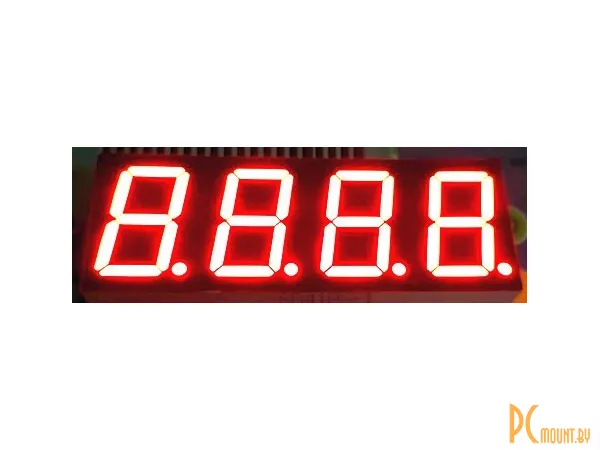 Индикатор светодиодный 7-сегментный 8041BS, 0.8", 4 знака, красный, общий анод