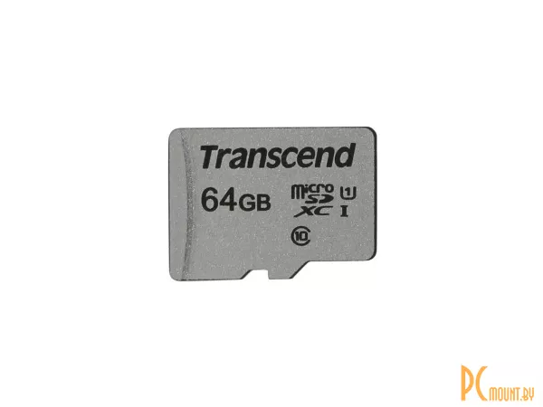 Карта памяти MicroSDXC, 64GB, Сlass 10, UHS-I, U1, Transcend TS64GUSD300S